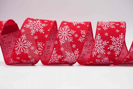 Textured Snowflakes Wired Ribbon_KF7376GC-7-7_red